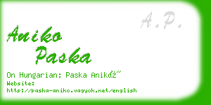 aniko paska business card